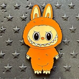 Orange Labubu Enamel Pin